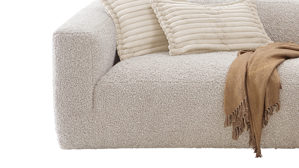 Ecksofa Gutmann factory® aus Stoff in Weiß Lounge-Polstermöbel Aversa - Ecksofa weiße Bezüge 806.55 & 834.55 - Stellfläche ca. 280 x 175 cm