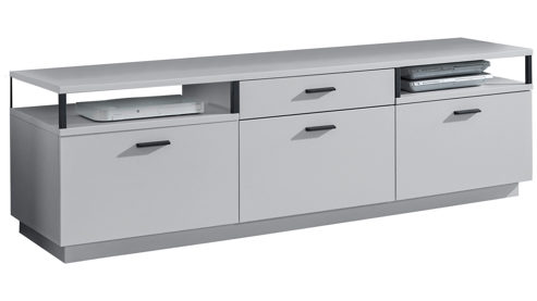 Lowboard MIVIVO aus Holz in Weiß MIVIVO Wohnmöbel Juno - Lowboard als Medienmöbel Weiß & Grau - Länge ca. 180 cm