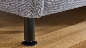 Ecksofa modulmaster aus Stoff in Grau Modulmaster MM-ZE1080 - Ecksofa mit Federkern stahlgraues Flachgewebe Unica & schwarze Metallfüße – Stellfläche ca. 232 x 168 cm