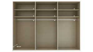 Kleiderschrank Rauch aus Holz in Hellgrau rauch ORANGE Schranksystem Skat - Kleiderschrank Seidengrau - sechs Türen, Breite ca. 301 cm