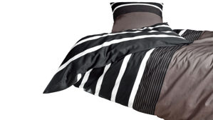 Bettwäsche-Set Janine® aus Naturfaser in Dunkelbraun J. D. Bettwäsche-Set nougatfarbener Mako-Satin – zweiteilig, ca. 155 x 200 cm