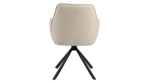 Vierfußstuhl Actona group aus Stoff in Beige Armlehnstuhl Glenda beiger Webstoff Basel 24 & schwarzes Metall