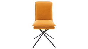 Vierfußstuhl Koinor aus Leder in Gelb KOINOR drehbarer Polsterstuhl Alino sonnengelber Lederbezug India & Metallfüße