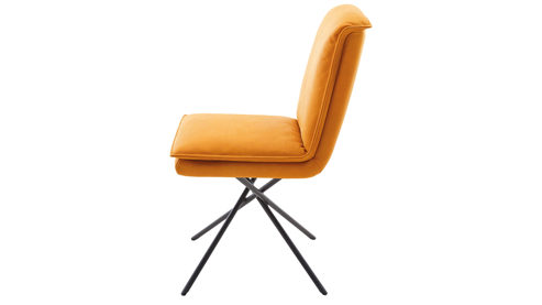 Vierfußstuhl Koinor aus Leder in Gelb KOINOR Polsterstuhl Alino sonnengelber Lederbezug India & Metallfüße