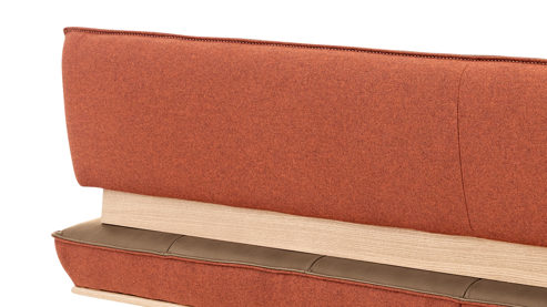 Eckbank Koinor aus Leder in Braun KOINOR Dining System - Eckbank muskatfarbenes Leder India & cognacfarbener Loden 39 - Stellfläche ca. 162 x 217 cm