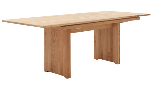 Auszugtisch Decker aus Holz in Holzfarben DECKER Massivholztisch bzw. Ausziehtisch  Volterra Plus biancofarbene Wildeiche – ca. 160-220 x 90 cm