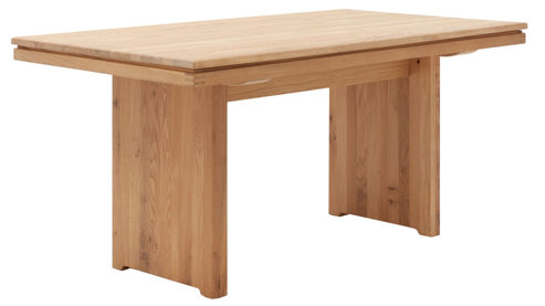 Auszugtisch Decker aus Holz in Holzfarben DECKER Massivholztisch bzw. Ausziehtisch  Volterra Plus biancofarbene Wildeiche – ca. 160-220 x 90 cm