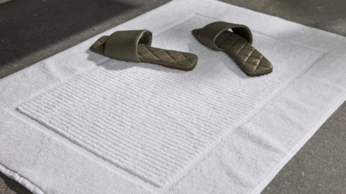 Badematte / Badeteppich Interliving aus Naturfaser in Weiß Interliving Handtuch Serie 9108 - Badvorleger weiße Baumwolle  - ca. 60 x 80 cm