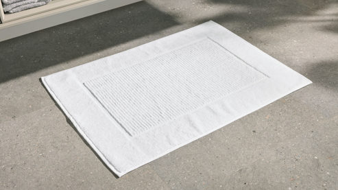 Badematte / Badeteppich Interliving aus Naturfaser in Weiß Interliving Handtuch Serie 9108 - Badvorleger weiße Baumwolle  - ca. 60 x 80 cm