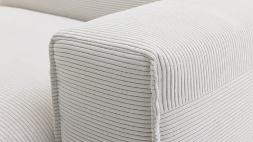 Ecksofa Roomio® aus Stoff in Weiß Roomio® No. 4100 - Ecksofa weißer Feincord - Stellfläche ca.  189 x 285 cm