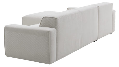 Ecksofa Roomio® aus Stoff in Weiß Roomio® No. 4100 - Ecksofa weißer Feincord - Stellfläche ca.  189 x 285 cm
