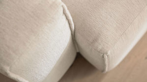 Ecksofa Roomio® aus Stoff in Weiß Roomio® No. 4100 - Ecksofa schneeweiße Chenille Trend  - Stellfläche ca.  232 x 189 cm