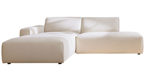 Ecksofa Roomio® aus Stoff in Weiß Roomio® No. 4100 - Ecksofa schneeweiße Chenille Trend  - Stellfläche ca.  189 x 232 cm