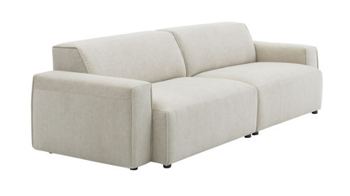 Zweisitzer Roomio® aus Stoff in Weiß Roomio® No. 4100 - Zweisitzer champagnerfarbener Bezug Cosmopolitan - Länge ca. 184 cm