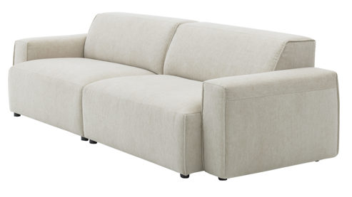 Bigsofa Roomio® aus Stoff in Weiß Roomio® No. 4100 - Bigsofa champagnerfarbener Bezug Cosmopolitan - Länge ca. 246 cm