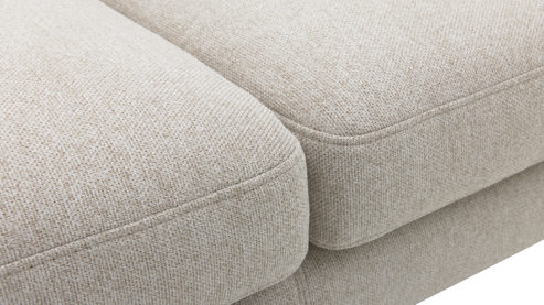 2,5-Sitzer Roomio® aus Stoff in Beige Roomio® No. 4101- 2,5-Sitzer sandfarbener Bezug Simply Clean & schwarze Kufenfüße 380 MK - Länge ca. 210 cm