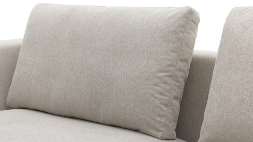 Dreisitzer Roomio® aus Stoff in Beige Roomio® No. 4101- Dreisitzer sandfarbener Bezug Simply Clean & schwarze Kufenfüße 380 MK - Länge ca. 230 cm