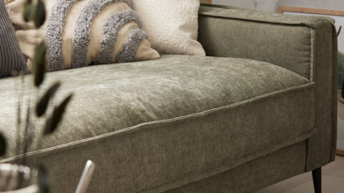 Zweisitzer Roomio® aus Stoff in Grün Roomio® No. 4102 - Zweisitzer grüner Strukturbezug Yelda & Metallfüße 908 MF - Länge ca.  192 cm