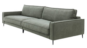 Bigsofa Roomio® aus Stoff in Grün Roomio® No. 4102 - Bigsofa grüner Strukturbezug Yelda & Metallfüße 908 MF - Länge ca.  312 cm