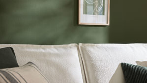 Ecksofa Roomio® aus Stoff in Weiß Roomio® No. 4102 - Ecksofa weißer Stoffbezug Loop & Metallfüße 908 MF - Stellfläche ca. 272 x 190 cm