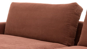 Bigsofa Roomio® aus Stoff in Orange Roomio® No. 4103 - Bigsofa rostfarbener Cord & Metallfüße 1116 MFSM - Länge ca.  274 cm