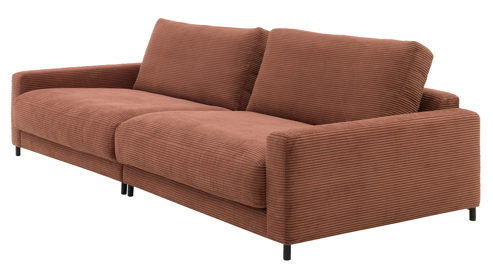 Bigsofa Roomio® aus Stoff in Orange Roomio® No. 4103 - Bigsofa rostfarbener Cord & Metallfüße 1116 MFSM - Länge ca.  274 cm