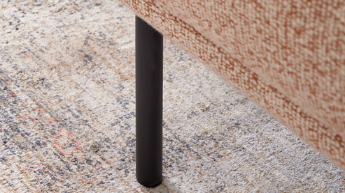 Polsterhocker Roomio® aus Stoff in Rosa Roomio® No. 4104 - XXL-Polsterhocker rostfarben melierter Bezug Donna & Metallfüße 1116 MFSM - ca. 70 x 100 cm