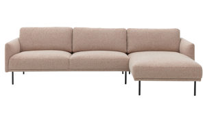 Ecksofa Roomio® aus Stoff in Rosa Roomio® No. 4104 - Ecksofa rostfarben melierter Bezug Donna & Metallfüße 1116 MFSM - Stellfläche ca.  279 x 154 cm