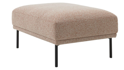 Polsterhocker Roomio® aus Stoff in Rosa Roomio® No. 4104 - XXL-Polsterhocker rostfarben melierter Bezug Donna & Metallfüße 1116 MFSM - ca. 70 x 100 cm