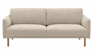 2,5-Sitzer Roomio® aus Stoff in Weiß Roomio® No. 4104 - 2,5-Sitzer naturfarbener Strukturbezug Yelda & Holzfüße 1103 HFEG - Länge ca. 172 cm