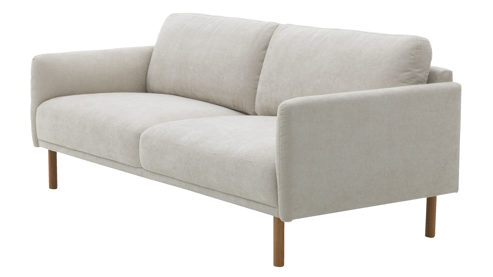 2,5-Sitzer Roomio® aus Stoff in Weiß Roomio® No. 4104 - 2,5-Sitzer naturfarbener Strukturbezug Yelda & Holzfüße 1103 HFEG - Länge ca. 172 cm