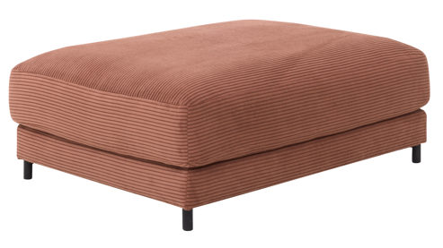 Polsterhocker Roomio® aus Stoff in Orange Roomio® No. 4103 - XXL-Polsterhocker rostfarbener Cord & Metallfüße 1116 MFSM - ca. 90 x 120 cm