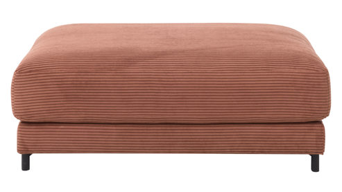 Polsterhocker Roomio® aus Stoff in Orange Roomio® No. 4103 - XXL-Polsterhocker rostfarbener Cord & Metallfüße 1116 MFSM - ca. 90 x 120 cm