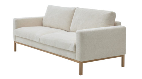 Bigsofa Roomio® aus Stoff in Weiß Roomio® No. 4105 - Bigsofa weißer Stoffbezug Shaun & Holzfüße 1118 HREG - Länge ca. 228 cm