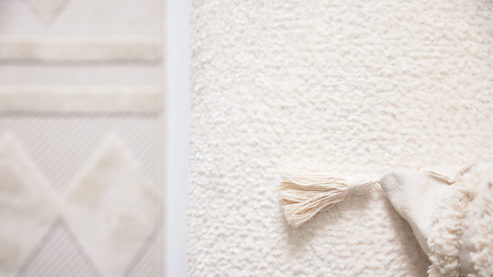 Dreisitzer Roomio® aus Stoff in Weiß Roomio® No. 4105 - Dreisitzer weißer Stoffbezug Shaun & Holzfüße 1118 HREG - Länge ca. 208 cm