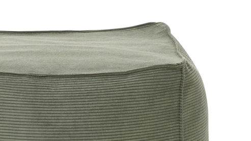 Polsterhocker Roomio® aus Stoff in Grün Roomio® No. 4121 - Hocker olivfarbener Feincord - ca. 66 x 66 cm