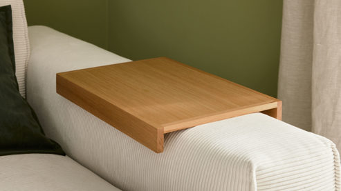 Tablett Roomio® aus Holz in Holzfarben Roomio® No. 4130 - Armlehntablett lackiertes Holz - ca. 40 x 27 cm