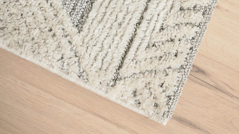 Webteppich Roomio® aus Kunstfaser in Weiß Roomio® Teppich No. 8308 creme-grau gemustert - ca. 160 x 230 cm