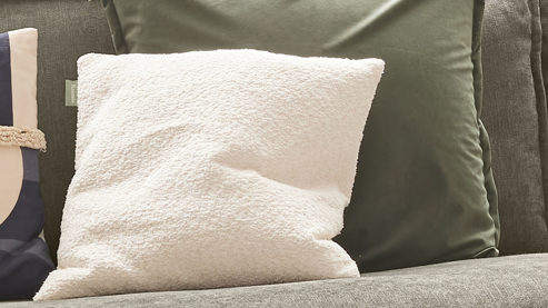 Kissenbezug /-hülle Roomio® aus Stoff in Weiß Roomio® Kissenhülle No. 9402 weißer Bouclé - ca. 45 x 45 cm