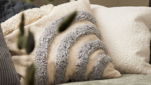 Kissenbezug /-hülle Roomio® aus Stoff in Schwarz Roomio® Kissenhülle No. 9408 Baumwollbezug mit graphischem Muster - ca. 45 x 45 cm