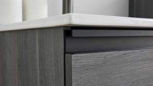 Waschbeckenunterschrank Interliving aus Holz in Grau Interliving Bad Serie 3702 - Waschtischunterschrank 7698 graue Cuneo Eiche - eine Schublade, Breite ca. 60 cm