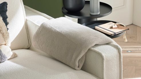 Wohndecke Roomio® aus Stoff in Beige Roomio® No. 9412 - Wohndecke beiges Mischgewebe - ca. 150 x 200 cm