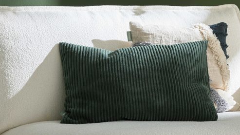 Kissenbezug /-hülle Roomio® aus Stoff in Dunkelgrün Roomio® Kissenhülle No. 9403 khakifarbener Breitcord - ca. 40 x 60 cm