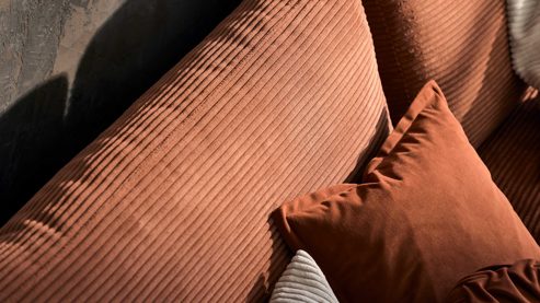 Kissenbezug /-hülle Roomio® aus Stoff in Orange Roomio® Kissenhülle No. 9401 rostfarbener Samt - ca. 60 x 60 cm