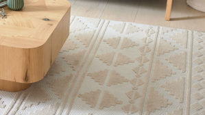 Webteppich Roomio® aus Kunstfaser in Beige Roomio® Teppich No. 8307 beiges Rautenmuster - ca. 160 x 230 cm