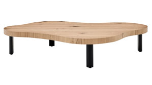 Couchtisch Roomio® aus Holz in Holzfarben Roomio Couchtisch No. 2002 Eiche & schwarzes Metall - ca. 135 x 82 cm