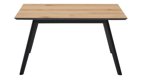 Couchtisch Roomio® aus Holz in Holzfarben Roomio No. 2002 - Couchtisch Eichefurnier & schwarzes Mangoholz - ca. 80 x 70 cm