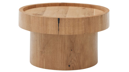 Couchtisch Roomio® aus Holz in Holzfarben Roomio No. 2002 - Couchtisch Eichenholzfurnier - Durchmesser ca.  72 cm