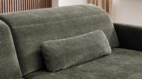 Einzelkissen modulmaster aus Stoff in Grün Modulmaster Serie MM-ZE1195 - Nierenkissen olivgrünes Flachgewebe Maranta – ca.  58 x 25 cm