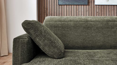 Einzelkissen modulmaster aus Stoff in Grün Modulmaster Serie MM-ZE1195 - Armlehnkissen olivgrünes Flachgewebe Maranta – ca.  45 x 50 cm